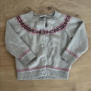 Hanna Andersson Gray and Red Kids Sweater
